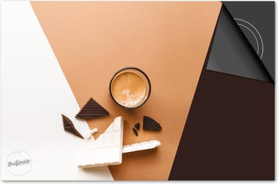 Inductie beschermer 60x60 - afdekplaat inductie mat - Dietrix Kookplaat beschermer - Exclusief - Koffie en Chocola - Bruin Wit Zwart chocola