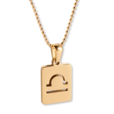 Marama - Ketting Sterrenbeeld Weegschaal - 18K verguld goud - stainless steel - horoscoop - damesketting - ballchain - zodiac - cadeau dames - ketting met hanger