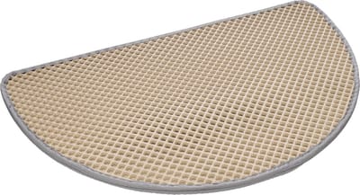 Flamingo Kattenbakmat Matz Beige – 65 cm L x 40 cm B x 1.3 cm H,Antislip, Waterdicht - Honingraatstructuur - Uitloopmat - Placemat Kat - Schoonloopmat Kattenbak - Kattenbak Accessoires - Katten Grit Opvanger - Katten Mat