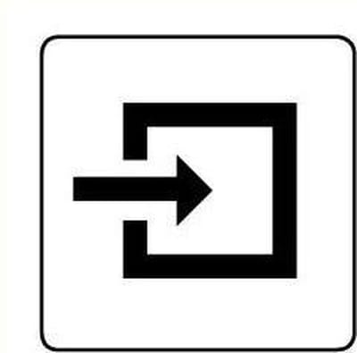 Ingang hier sticker 100 x 100 mm