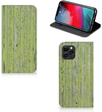 Apple iPhone 11 Pro Book Wallet Case Green Wood