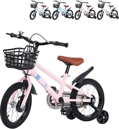 Kinderfiets - Loopfiets Peuterfiets - Leren Fietsen - Met Steunwielen - 16 Inch - Roze