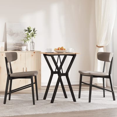 vidaXL - Eettafel - Y-frame - 50x50x75 - cm - massief - grenenhout - en - staal