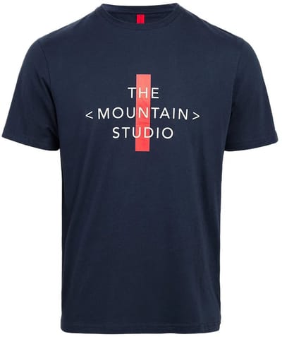 The Mountain Studio Cross Logo T-shirt Met Korte Mouwen Blauw M Man