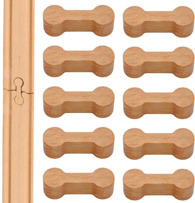 Houten Spooraccessoires Set met 10 Stukken, Railverbinders voor Treinen, Universele Verbinding voor Lego en Bruggen, Geschikt voor Wissels en Aanpassingen
