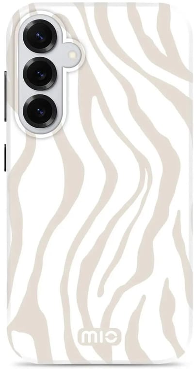 MIO by Mobilize Hoesje | Geschikt voor Samsung S25 Plus | Compatibel met MagSafe / Qi2 | Hard Shell Back Cover | Sandy Zebra