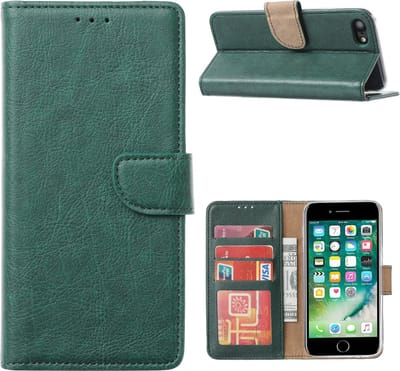 LuxeBass Hoesje geschikt voor iPhone 7/8 SE (2020) - Bookcase Groen - portemonnee hoesje - telefoonhoes - gsm hoes - telefoonhoesjes