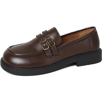 Dames Loafers Schoenen Oxfords Damesschoenen Ronde Neus Zwarte Flats Britse stijl Klompen Platform Casual Sneaker Zacht Gemengde Kleuren 40 roodbruin