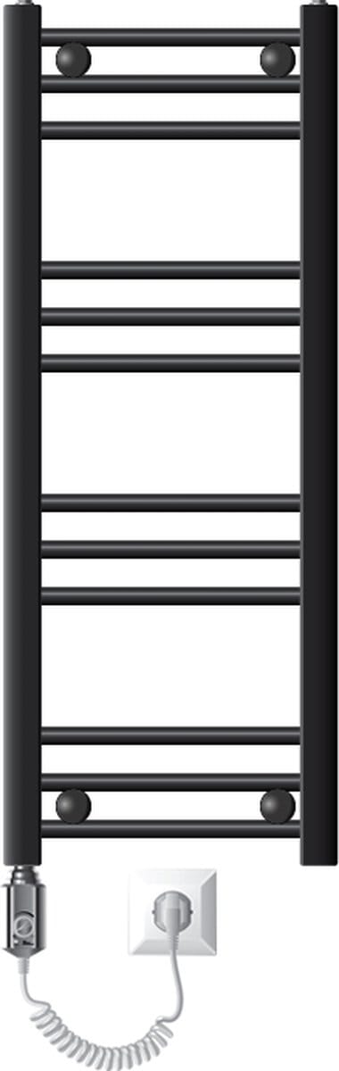 Badkamerradiator Elektrisch met verwarmingselement 300W 300x800 mm antraciet recht met zijaansluiting