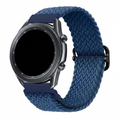 Nylon bandje - geschikt voor Garmin Vivoactive 4 / Venu 4 (45mm) / Venu 3 / 2 / Forerunner 255 / Forerunner 265 / 570 (47mm) en Polar Vantage M / M2 / V3 / Grit X (Pro) - blauw