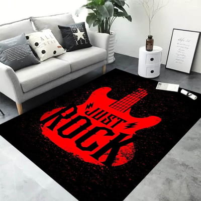 Gitaar Patroon Wasbaar Tapijt voor Woonkamer Muziekkamer Decor Vloermat Toilet Vintage Antislip Deurmat Sofa Salontafel Kleed 50X80CM