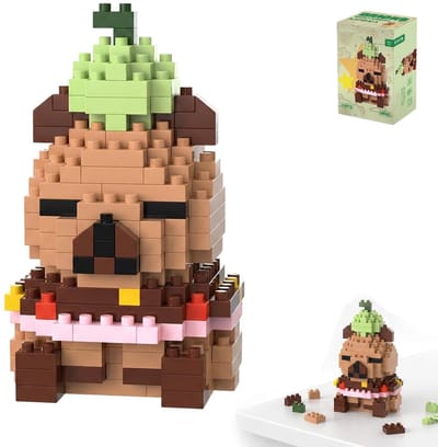 Bouwstenen, mini-dierenblokken voor decoratie en origineel cadeau, Micro Building Blokken Capibara voor volwassenen en kinderen, doe-het-zelf bouwdoos, verzamelstuk
