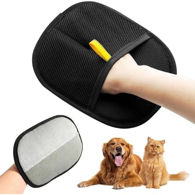 TOVBMUP Dubbelzijdige handschoenen voor het verzorgen van huisdieren - Handschoenen voor het verwijderen van dierenhaar - Multifunctioneel antistatisch - Geschikt voor honden en katten - Geschikt voor baden, ontharen en verzorging