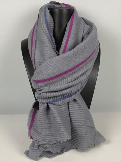 Geribbelde wintersjaal extra lang 70 x 240 cm