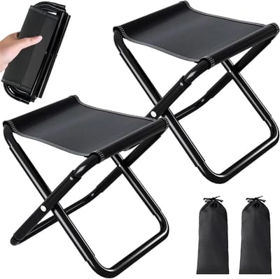Draagbare Vouwstoel Set van 2, Mini Opvouwbare Stoelen van 30 cm voor Kamperen, Hiking en Vissen