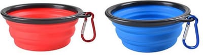 KELERINO. Opvouwbare Drinkbak voor Honden - Inklapbaar - 450 ML - Rood en Blauw