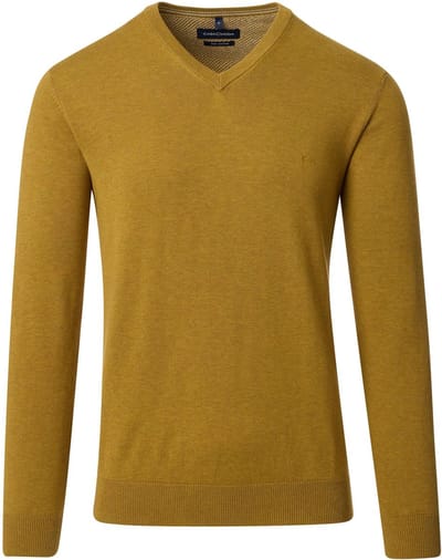 CASAMODA Pullover V-Hals Geel - Maat XXL - Heren - Pullovers