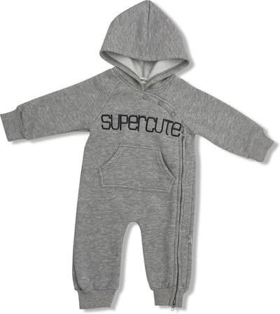 Supercute jumpsuit gemêleerd grijs kruippak maat 68/74