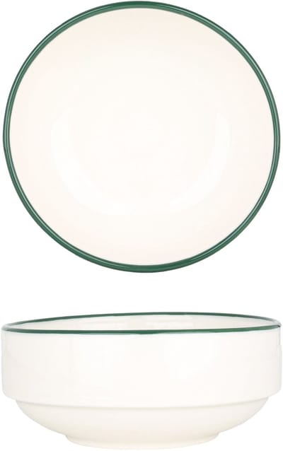 Rinart Serveerschaal - Green Edge - Porselein - 10 cm (200cc) - set van 2