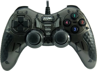 USB gamecontroller met 1.8m draad - voor PC – Zwart
