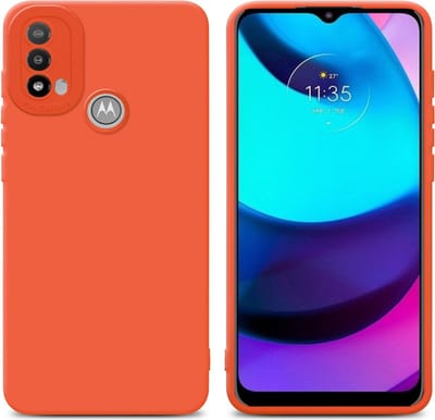 Cadorabo Hoesje geschikt voor Motorola MOTO E20 in FLUID ORANJE - Beschermhoes gemaakt van flexibel TPU silicone Cover Fluid Case