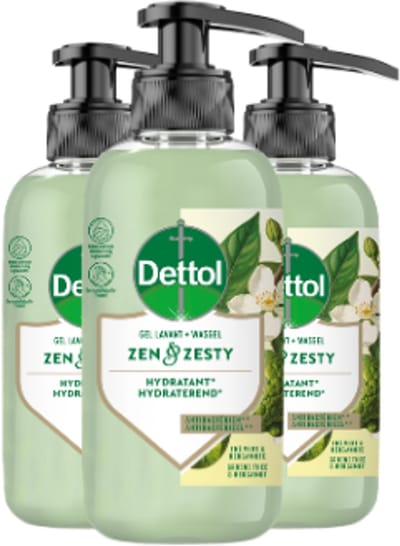 Dettol Handzeep – Antibacterieel – Zen & Zesty – Groene Thee & Bergamot – 300 ml x3