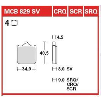 Remblokkenset LUCAS TRW MCB829SCR zonder typegoedkeuring