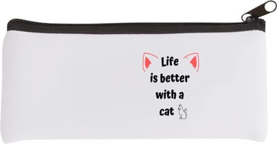 Akyol - life is better with a cat Etui - Katten - katten liefhebbers - verjaardag - cadeau - kado - geschenk - 20 bij 9 cm