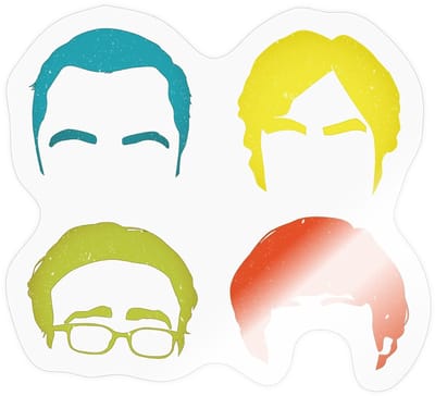 The Big Bang Theory Slimme Jongens Pop Art Sticker maat S (10 x 10 cm)