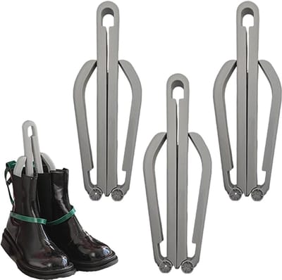 3 stuks - Schoenspanner - Oogjes voor laarzen - Schoenclips - Geschikt voor sneakers en laarzen - Grijs