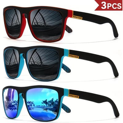 Beschermende Bril 3 stuks Fiets Sport Zonnebril dames Buiten Off Road Zonnebril Heren Visserij Zonnebril UV400 black