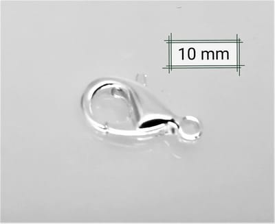 15 x Karabijnsluiting zilverkleurige 10 mm - Nikkelvrij