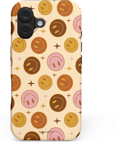 Casetastic hoesje geschikt voor Apple iPhone 16 - MagSafe - Dubbellaagse bescherming - Geluk - Fashion Case - Zand Perzik Goud Lichtroze