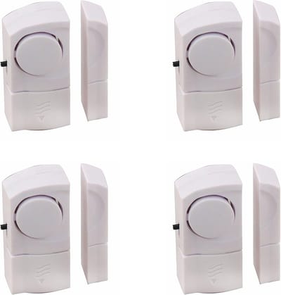 Magnetische Deuralarmen - Raam Sensoren - Huis Beveiligen - 90dB Sirene - Set van 4 - Wit