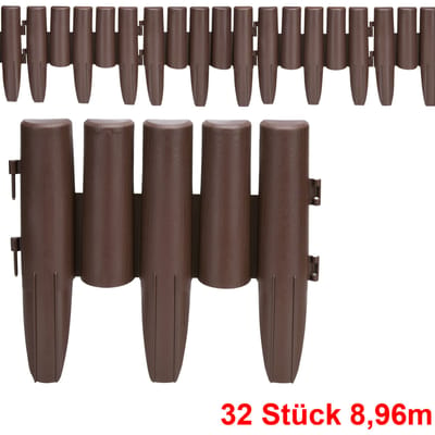 Deuba Tuinrand 8,96m Palissade Houtlook Bruin Maairand 1 element (lxb): 28x24cm