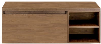 Frozen Badmeubelset 120 cm - Greeplijst in Kleur - Wastafel Regaalkast met Bovenblad Honey