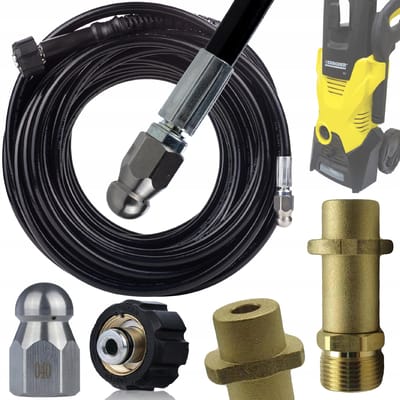 Rosfix Rioolreinigingsset met Slang 20 m – Compatibel met K2–K7 | M22 Schroefdraad | 3-Straals Spuitmond | Druk tot 160 Bar
