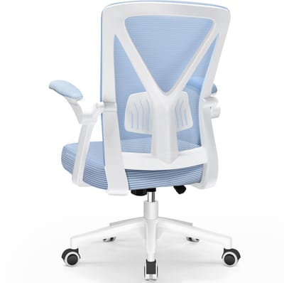 Fukstern bureaustoel-ergonomische bureaustoel voor volwassenen--Vergrendelbare rugleuning-Opklapbare armleuningen-Max. kanteling 125° – Blauw