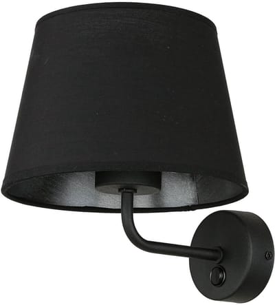 Zwarte textiel wandlamp met schakelaar voor woonkamer slaapkamer