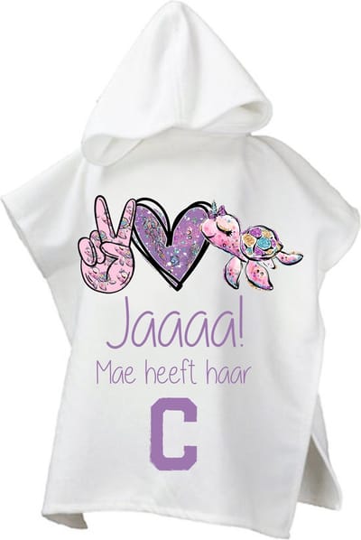 Strandponcho met naam kind-zwemdiploma C-meisjes-cadeau afzwemmen-poncho handdoek voor kinderen met capuchon-zwemponcho-badcape