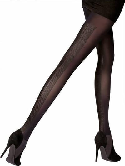 Pretty Polly Panty - Fashion - Naad - Printed Backseam - One Size - 36/42 - Zwart