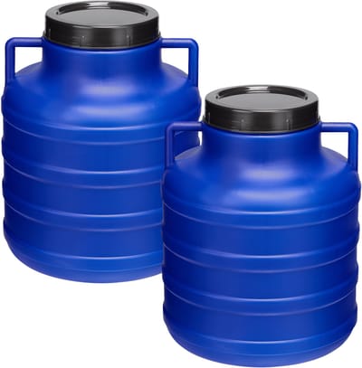 Garronda 2x5l Kunststof Trommel Met Deksel - Regenton - Vat - HDPE - Voedselvat - Tuin Hobbock – Blauwx2 - GD-STE-Barrel-B5L-2B
