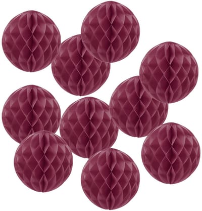30,5 cm zijdepapier pompons bloemenballen, 10 stuks feest hangende papieren bloemenballen decoratie voor verjaardag bruiloft thuis achtergrond decor, bordeaux