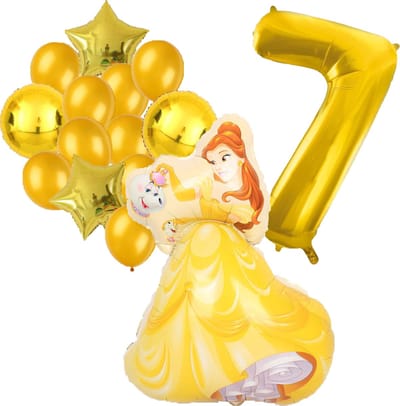 Belle ballonnen pakket - Belle en het Beest - 89x64cm - Folie Ballon - Prinses - Themafeest - 7 jaar - Verjaardag - Ballonnen - Versiering - Helium ballon