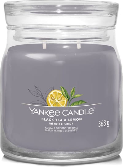 Yankee Candle - Black Tea & Lemon Medium Geurkaars - 50 branduren - 2 lonten