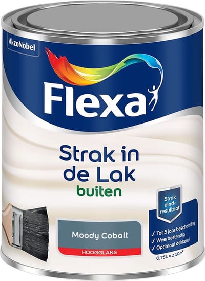 Flexa - Strak In De Lak Buitenlak Hoogglans - Moody Cobalt - Mengverf - 750 Ml