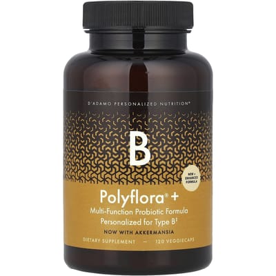 D'Adamo, Polyflora® + B, Multifunctionele Probiotische Formule, 120 Plantaardige Capsules