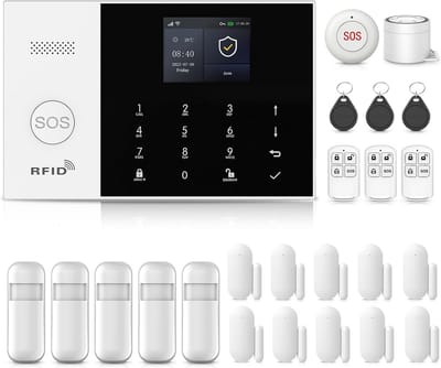 GSM Huisalarm met Wifi - 24-delig Alarmsysteem met App, Sirene 120 dB, Bewegingssensor en Draadloze Bediening