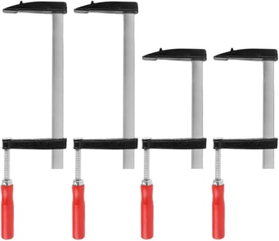 Dailygoods- Schroefklemmen set van 4 stuks - Spanners met spanwijdte 150 mm/300 mm - Projectie 80 mm - Staal/Nylon - Nauwkeurige fixatie van houtwerkstukken - Klemmen