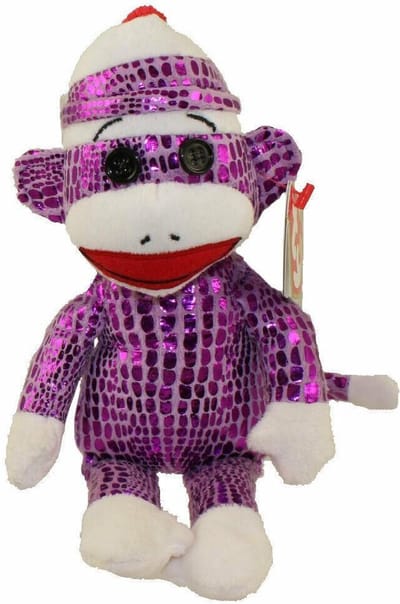 Ty Beanies Sock Monkey Aap Paars 15 cm